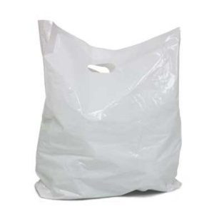 International MB-H-16W White Die Cut Handle Merchandise Bags 1.25 Mil 