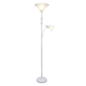 All LF2003-WHT Elegant Designs 2 Light Mother Daughter Floor Lamp With