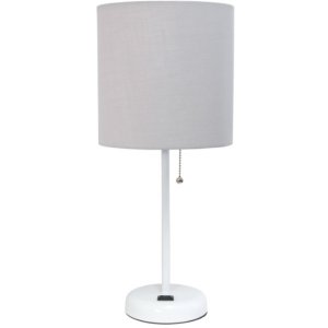 All LT2024-GOW Limelights White Stick Lamp With Charging Outlet And Fa