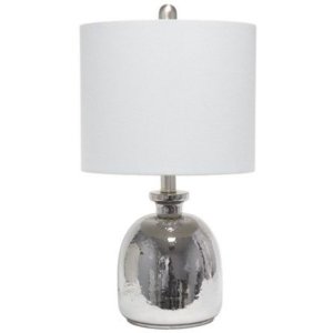 All LHT-5002-GY Lalia Home Metallic Gray Hammered Glass Jar Table Lamp