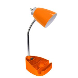 All LD1057-ORG Limelights Gooseneck Organizer Desk Lamp With Ipad Tabl