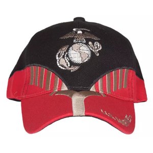 Fox 78-447 Embroidered Ball Cap Blackred Heritage - Marines