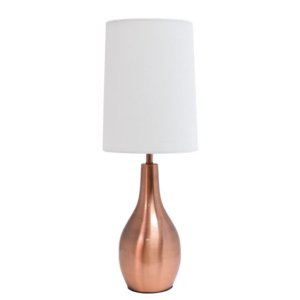 All LT3303-RGD Simple Designs 1 Light Tear Drop Table Lamp, Rose Gold