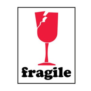 International IPM301 Fragile (red Broken Wine Glass)