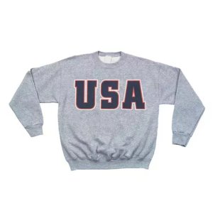 Fox 64-689 XXL Usa Flag Crewneck Sweatshirt Grey - 2xl