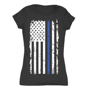 Fox 64-09482 XXL Women's Cotton Tee Vintage Blue Line Black - 2xl