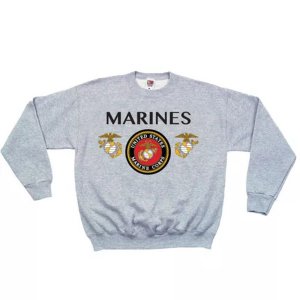 Fox 64-6652 M Marines Seal Crewneck Sweatshirt Grey - Medium