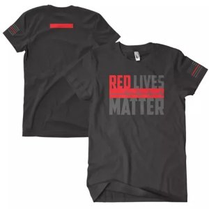 Fox 63-4803 M Red Lives Matter Men's T-shirt Black - Medium