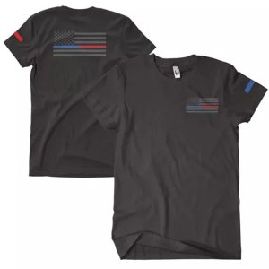 Fox 63-4835 XXL Usa Flagthin Blue  Red Line Men's T-shirt Black - 2xl