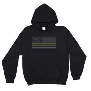 Fox 64-8484 L Pulloverhooded Policethin Green Line Black - Large