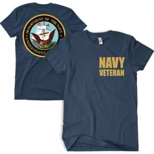 Fox 63-4851 L Navy Veteran Men's T-shirt Navy 2-sided - Large