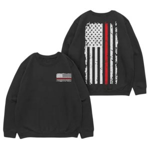 Fox 64-6831 S Vintage Red Line Crewneck Sweatshirt Black - Small