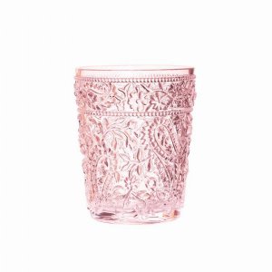 Leadingware AS-1011P Set Of 4 Pink Acrylic Paisley Drinking Glasses - 