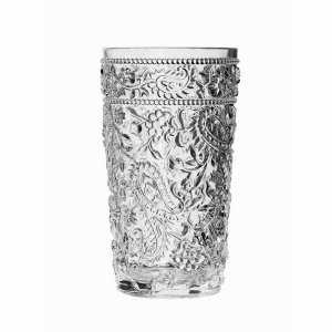 Leadingware AS-1012C Acrylic Paisley Hi-ball - Clear 17 Oz.  Set Of 4