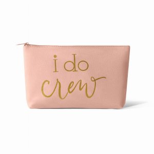 Samantha pinkidocrewleather-2 Blush Pink I Do Crew Makeup Bag In Faux 