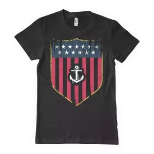 Fox 63-4011 S Usa Shield Navy Men's T-shirt Black - Small