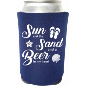 Capital SunSandandBeer_Navy Beach Vacation Can Cooler - Beer In The Ha