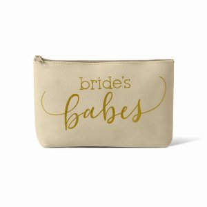 Samantha singlecreambbbag Cream Bride's Babes Tribe Makeup Bag In Faux