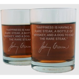 Famous FWGEH Ernest Hemingway Famous Quote Italian Crystal Whiskey Gla