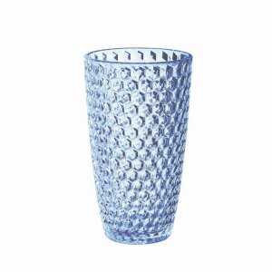 Leadingware AS-1032B Acrylic Diamond Cut Hi-ball - Blue 19 Oz. Set Of 