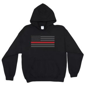 Fox 64-8483 L Pulloverhooded Policethin Red Line Black - Large