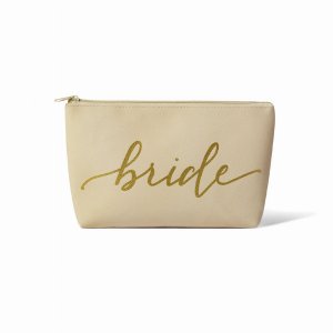 Samantha creambrideleather Cream Bride Makeup Bag In Faux Leather