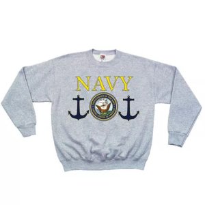 Fox 64-6761 L Navy Seal Crewneck Sweatshirt Grey - Large