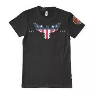 Fox 63-4052 XXL Usa Eagle Marines Men's T-shirt Black - 2xl