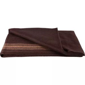 Fox 818-10 Camel-striped Wool Blanket - Brown