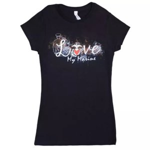 Fox 64-0940 XL Women's Cotton Tee Love My Marine Black - Xl