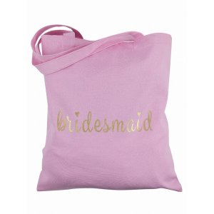 Samantha totepinkbridesmaidsingle Pink Bridesmaid Tote Bag In Canvas