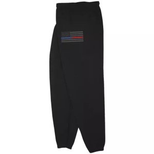 Fox 64-74835 S Usa Flagthin Blue  Red Line Mens Sweatpant Black - Smal