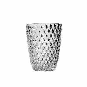 Leadingware AS-1031C Acrylic Diamond Cut Dof - Clear 12 Oz. Set Of 4