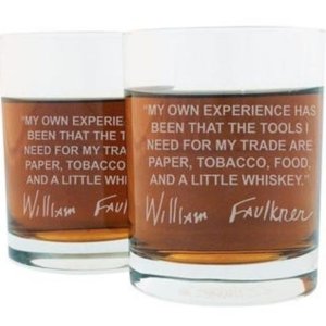 Famous FWGWF William Faulkner Famous Italian Crystal Whiskey Glass