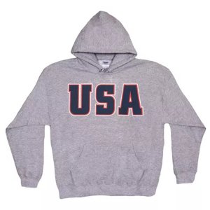 Fox 64-889 S Usa Flag Pulloverhood Sweatshirt Grey - Small