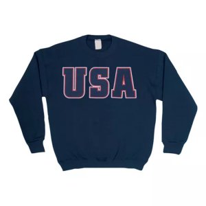 Fox 64-6891 XXXL Usa Flag Crewneck Sweatshirt Navy - 3xl