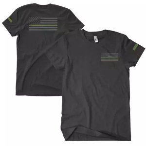 Fox 63-484 L Usa Flagthin Green Line Men's T-shirt Black - Large