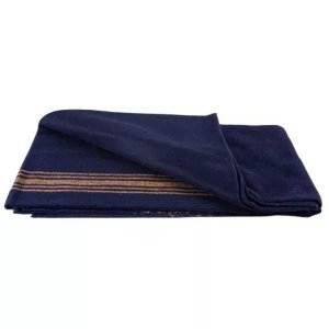 Fox 818-12 Mustard-striped Navy Wool Blanket