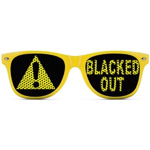 Capital S-BO Blacked Out Sunglasses - Funny Wayfarer Shades - Yellow F