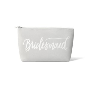 Samantha singlegreybridesmaidleather Grey Bridesmaid Makeup Bag In Fau