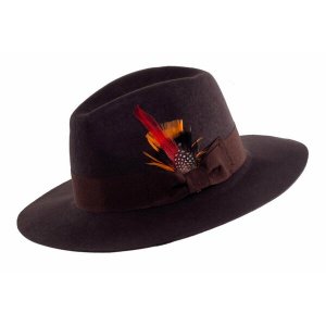 Scarves SF216 Sf Chocolate Brown Fedora