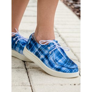 Perfect 655295328287 Bruh 1 Blue Plaid Sneakers Size 9