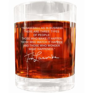 Famous FWGSPBB Bear Bryant Famous Quote Italian Crystal Whiskey Glass