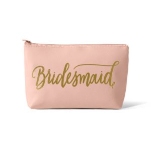 Samantha singlepinkbridesmaidleather Blush Pink Bridesmaid Makeup Bag 