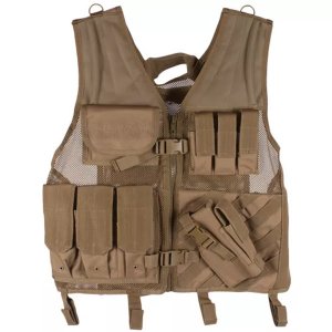 Fox 65-2385 Big  Tall Assault Cross Draw Vest Coyote - 2xl3xl