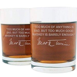 Famous FWGJC Johnny Carson Famous Quote Italian Crystal Whiskey Glass