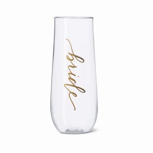 Samantha 1bridechamp Bride Durable Plastic Stemless Champagne Glass 11