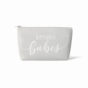 Samantha singlegreybbleather Grey Bride's Babes Makeup Bag In Faux Lea