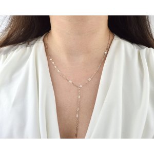 Iana ID-032-WS Silver Lariat Necklace