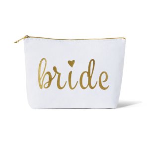 Samantha brideheartbag Whitegold Bride Makeup Bag In Canvas With Heart